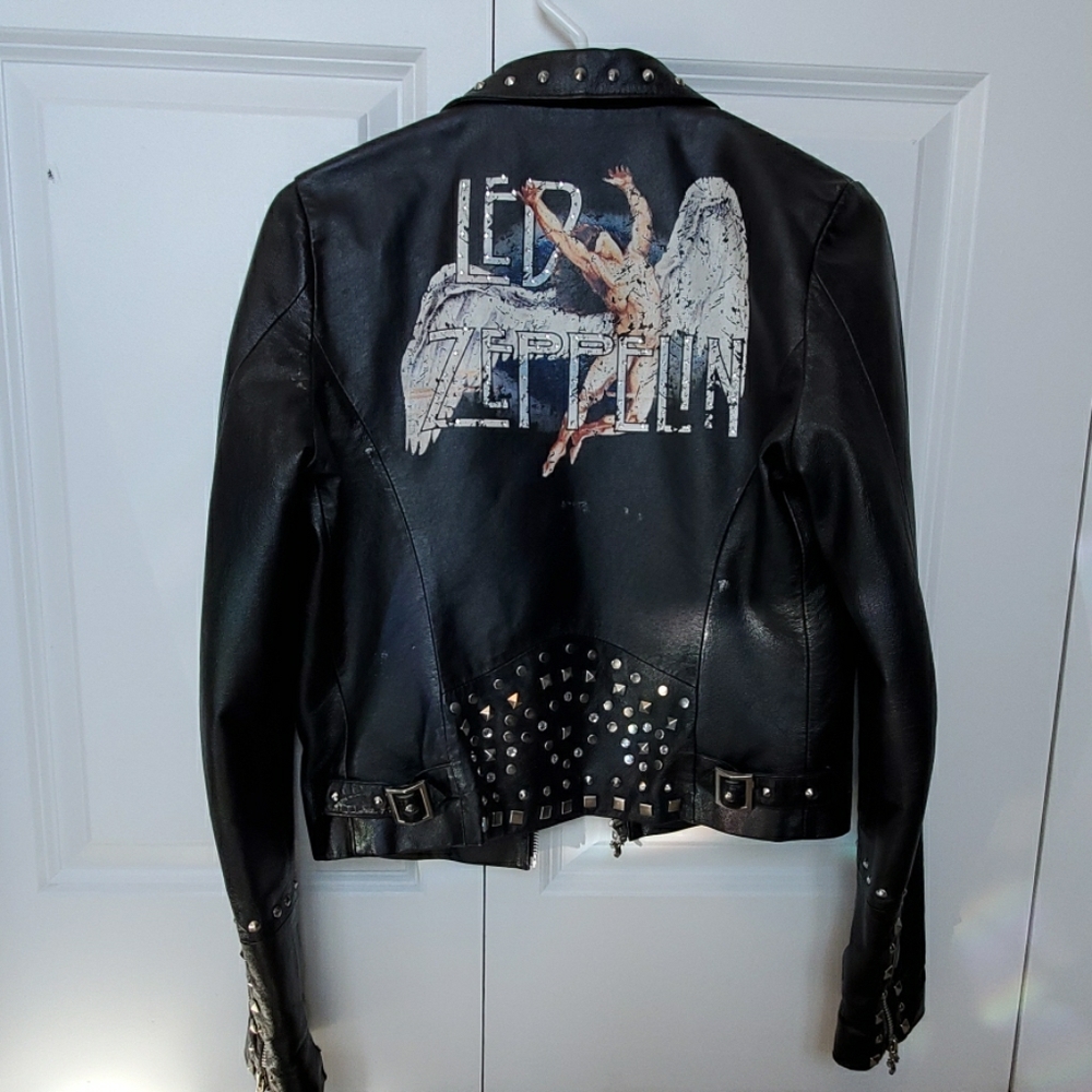 Led Zeppelin leather motorcycle jacket